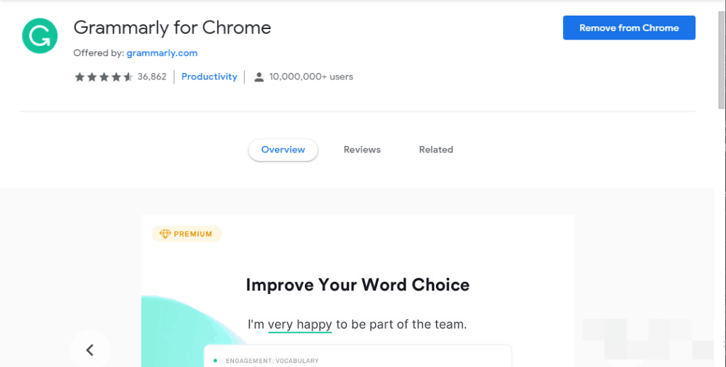 Grammarly chrome extension